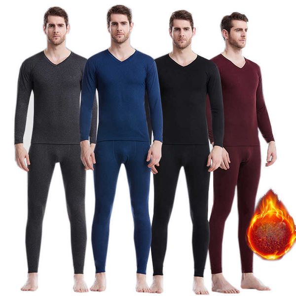 Herren-Nachtwäsche URSPORTTECH Herren Thermo-Unterwäsche-Set Winter Lange Unterhosen Dicke warme Thermo-Unterwäsche Herren Thermohosen Winterkleidung Herren-Sets T221017