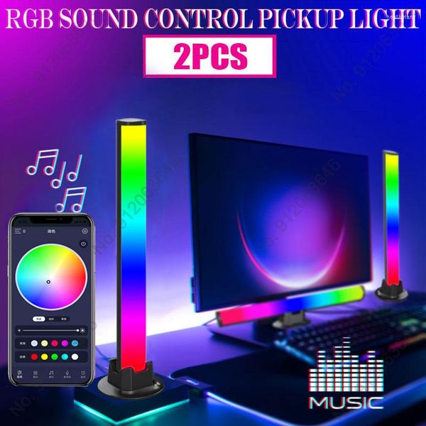 Nachtlichter, LED-Tonabnehmerlicht, RGB-Soundsteuerung, Symphonie-Lampe, App, Musik, Rhythmus, Ambient, Bar, TV, Computer, Desktop