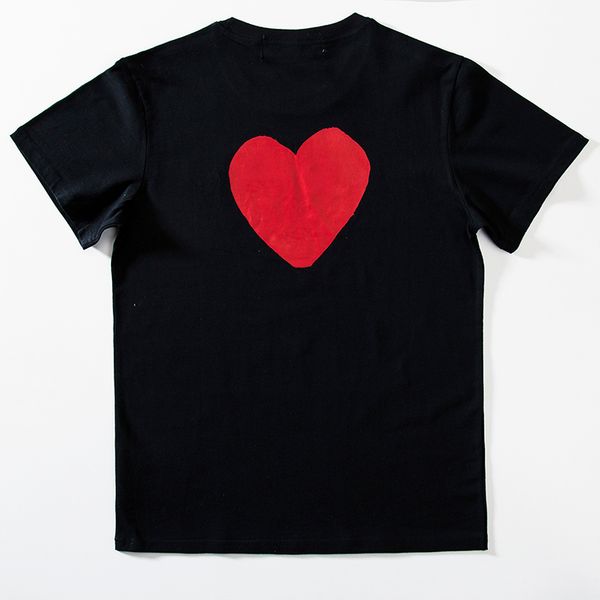 Play Fashion Herren-T-Shirts, Designer-Hemd mit rotem Herz, lässiges T-Shirt aus Baumwolle, Stickerei, kurze Ärmel, Sommer-T-Shirt, asiatische Größen, S2