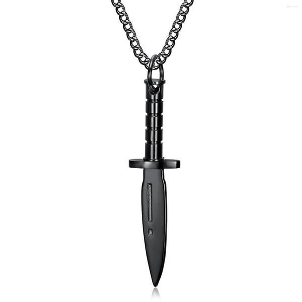 Anhänger Halsketten Coole Edelstahl Dolch Halskette Für Männer Frauen Messer Party Geschenk Kreative Punk Hip Hop Schmuck