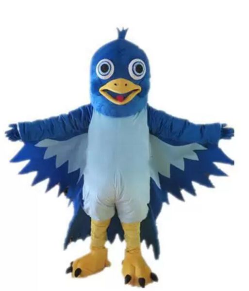 Costumi di uccelli di vendita di fabbrica scontati un costume da mascotte di uccello blu da indossare per gli adulti