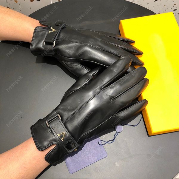 Herren-Designer-Handschuhe, Schaffell-Handschuhe, Winter-Luxus-Fäustlinge aus echtem Leder, Kaschmir-Finger-Handschuh, warme Herren-Kaschmir-Innenseite, Touchscreen, neu