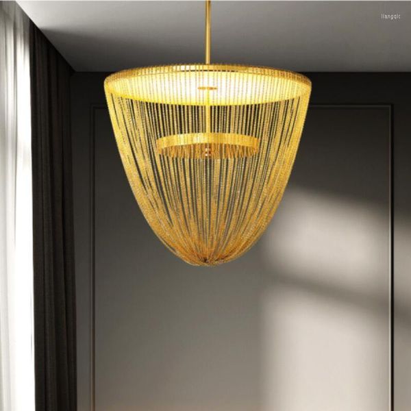 Lampadari Modern Simple Living Room Chandelier Atmosfera lussuosa Nappa in ferro Sala da pranzo Camera da letto principale Illuminazione a LED