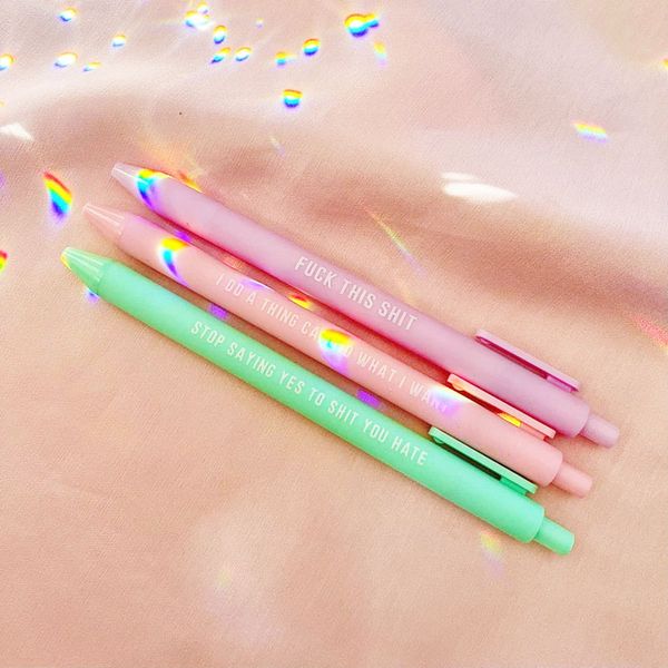 Gel Pens Writing Supplies Office School Business Industrial 11PCS/Lot Penne Funny Testo Ballpoint Press Roller Penna a sfera