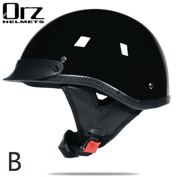 Fahrradhelme Retro und Vintage Half Open Face DOT Approved Motorradhelm für Mann und Frau L221014