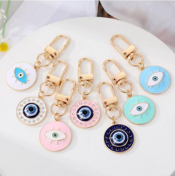 Круглый глаз для ключей кольца для друзей для друзей пары Boho Blue Turkish Sag Act Care Keyring Accessories