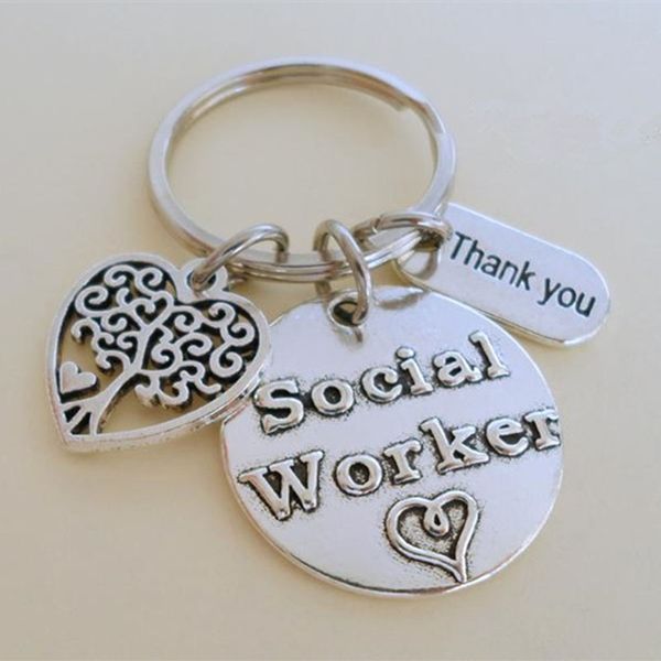 Сердечное дерево социального работника спасибо, ключ -чай, социальное работник, добровольно, ключ для ключа кольца кольцо