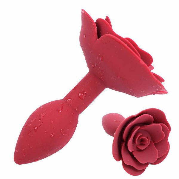 Itens de beleza formato rosa contas anal bujão plug plug anal Annal Sexy Tail feminino Sexyetoys Prostate Massager estimulador ânus erótico íntimo 18 loja