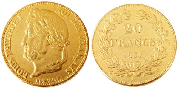 Frankreich 20 Frankreich 1834A/B Vergoldete Kopie Dekorative Münze Metallstempel Herstellung Fabrikpreis