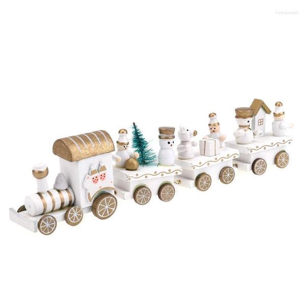 Decorazioni natalizie 3 pezzi Treno in legno per anno Mini regalo innovativo Giocattoli per bambini Regali per bambini Fonde sotto pressione Veicoli giocattolo