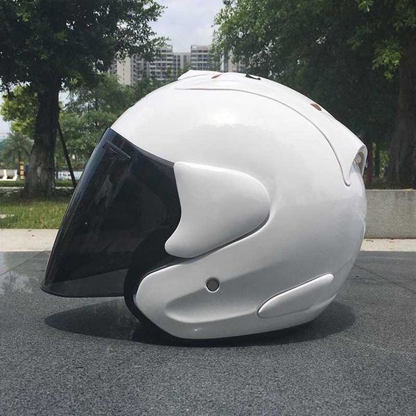 Capacetes de ciclismo meio aberto de face aberta motocicleta capacete branco motocross motobike capacete Four Seasons ridando segurança 3/4 capacete unisex l221014