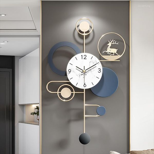 Настенные часы Quartz Nordic Watch Оригинальный минималистский металлический дизайн дома кухня роскошные оротологии да Парет большие часы