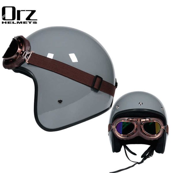 Велосипедные шлемы Unisex Vintage Motorcyc Open Face Half Motorbike Helme Capacete Cakque Moto L221014