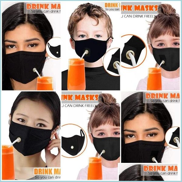 Designer-Masken Mti Function Adt Kinder-Gesichtsmaske aus Stoff, staubdichtes Atemschutzgerät, wiederverwendbar, Mascarilla, Anti-Haze, zum Trinken von Fruchtsaft, Ventil Dh7Bz