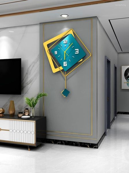 Стеновые часы механизм с маятником современный дизайн искусство винтажное ретро -антикварное милое стекло Orologio da Parete Home Decore