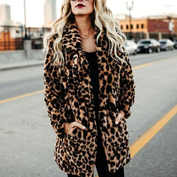 Frauen Pelz Mode Leopard Künstliche Weibliche Outwear Schöne Luxus Faux Mantel Für Frauen Herbst Winter Warme Casual Jacke Casaco 7Q2247