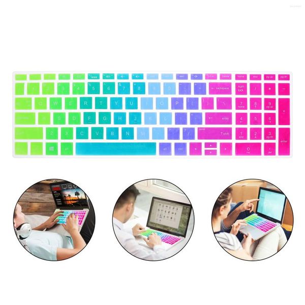 Bottiglie di stoccaggio Cover per tastiera Skin Laptop Pellicola protettiva in silicone Impermeabile Desktop Gradient15 Bf Pelli di protezione Decorazione Compture