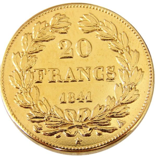 Francia 20 Francia 1841A Moneta decorativa placcata in oro Copia stampi in metallo prezzo di fabbrica di produzione