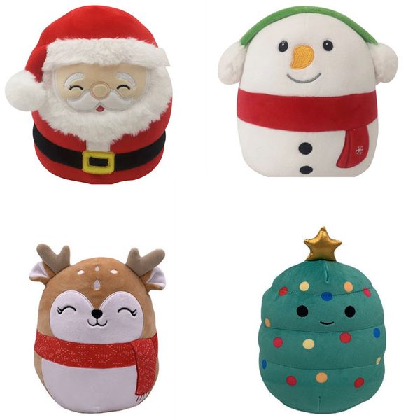 Série de Natal suave travesseiro empalhado Papai Noel Claus Deer de pelúcia de pelúcia brinquedo de pelúcia