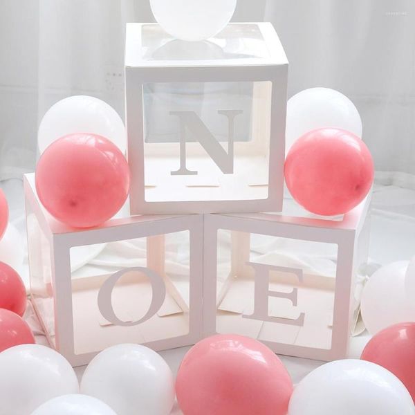 Partyzubehör, Buchstabe A-Z, transparente Box, Luftballons, Hochzeit, Kindergeburtstag, Dekorationen, individueller Baby-Namensballon, Mädchen-Jungen-Dusche-Dekorationen