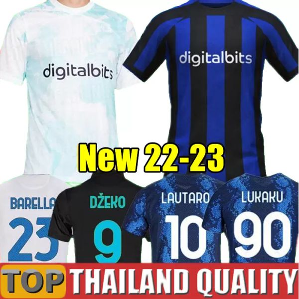 Fußballtrikots LUKAKU-Fußballtrikot 21 22 23 BARELLA VIDAL LAUTARO INTERS ERIKSEN ALEXIS DZEKO CORREA AWAY THIRD MILANS UNIFORMS Fußballtrikot 2021 2022 2023 Männer K