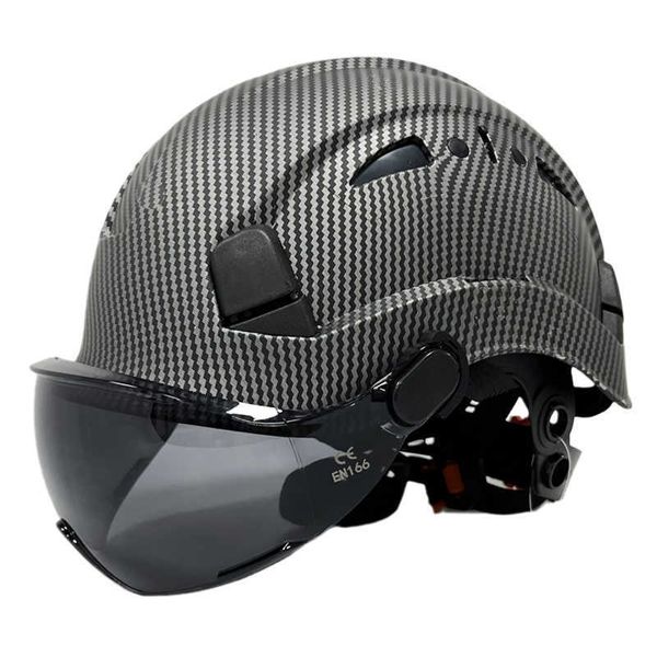 Capacetes de ciclismo Padrão de fibra de carbono Capacetes de segurança com viseira Capacetes de segurança para homens Adjustab Vent Bicyc Outdoor Workwear Hardhats L221014