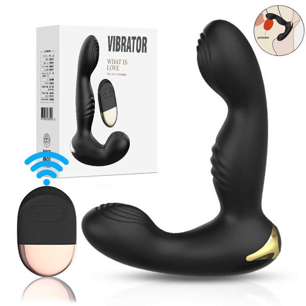 Itens de beleza massageador de próstata brinquedo de vibrador para masculino com 10 movimentos de velocidade vibrações vibração plugue de bunda controle remoto sexy sexy