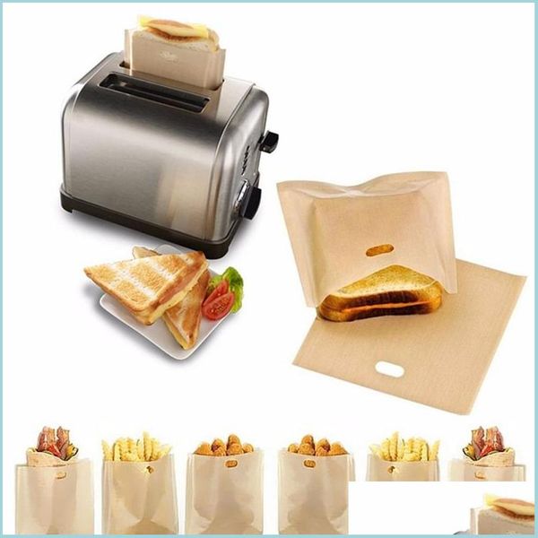 Keksdosen, Keksdosen, antihaftbeschichtet, wiederverwendbare Brot-Toaster-Beutel, Sandwich-Pommes, Mode, Mti-Zweck, hitzebeständige Tasche, Küche, Kochen, Ac Dh1Lt