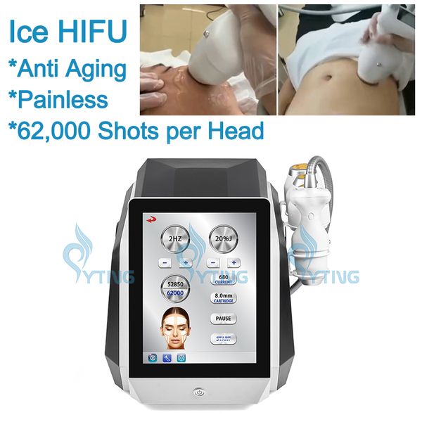 Anti Aging HIFU Ice Beauty Equipment 62000 Schüsse Ultraschall Fat Buner Body Sculpting Anti-Falten Facelifting Abnehmen Salon Use Machine