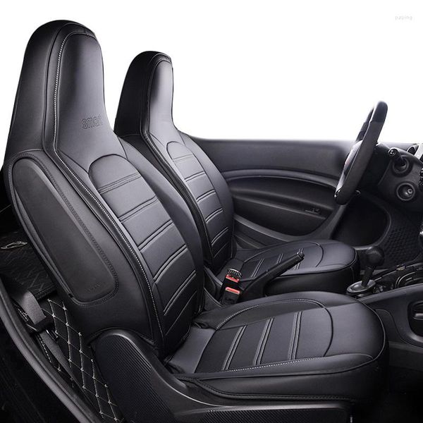 As capas de assento de carro cobrem conjuntos completos de couro dianteiro 2004/2023 Breathable Almofada para Smart Fortwo 453 451 452 Acessórios Interior