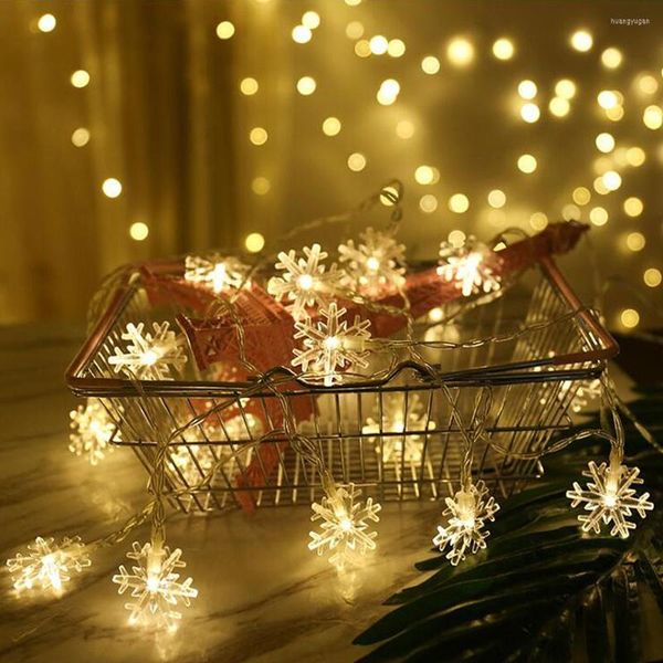 Decorações de Natal LED Janela de cortina LED Snowflake String Lights Fairy Decor impermeável Ano de casamento Garland