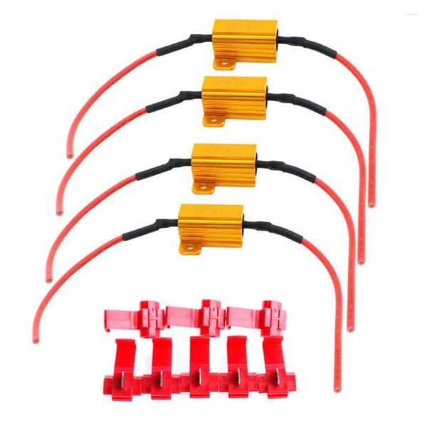 Sistema de iluminação 2pcs Resistor de carga Decodificador Interior Acessórios para carro LED Resistência de luz LED 25W 6OHM Resistores Automóvel