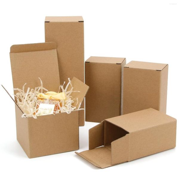 Wrap regalo 20pcs / Kraft Paper Box Rectangular Pink Black Rosa a 3 strati ondulati Piccola dimensione personalizzata / Logo di stampa