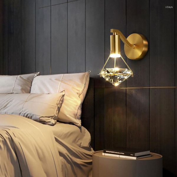 Настенная лампа современный хрустальный бриллиант светодиод для прикроватной гостиной