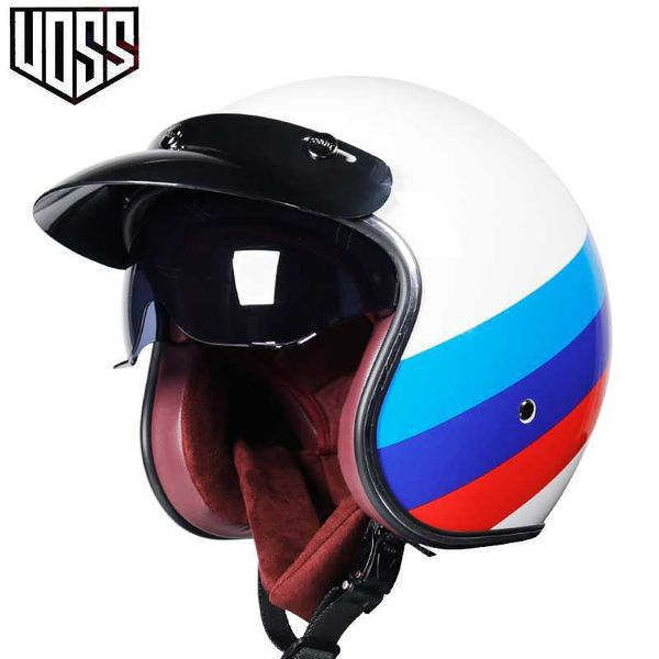 Capacetes de ciclismo Capacete de motocicleta Vintage Retro Cruiser Racing Motorcyc Capacete 3/4 Face Retro Capacete L221014