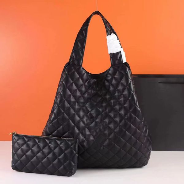 2022 Tiktok Ins Mulheres Bolsas de ombro de grife de luxo Icare Maxi Bolsa de compras em pele de cordeiro acolchoada Rosa Grande capacidade Bolsa feminina casual com carteira