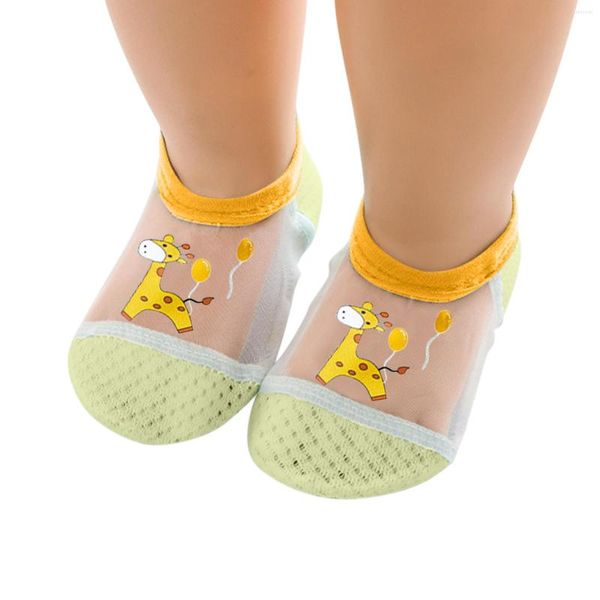 First Walkers Toddler Mesh traspirante The Floor Socks Scarpe antiscivolo a piedi nudi Infant Boys Girls Animal Prints Cartoon