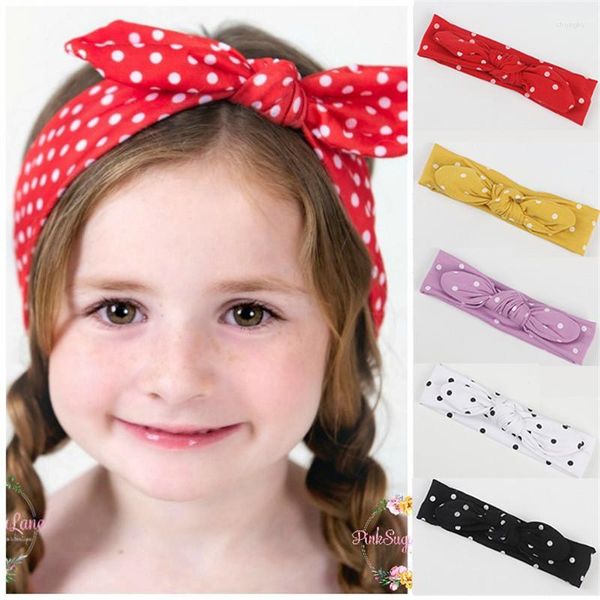 Acessórios para cabelos 1PC 2022 -Girl Girl Cotton Dot Heart Elastic Bow Boed Bandas de cabeça para a cabeça para crianças Bandeau de Headwrap