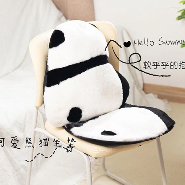 Cuscino per sedia da ufficio Panda con schienale carino in bianco e nero gigante creativo per la casa decorazione del sedile del divano