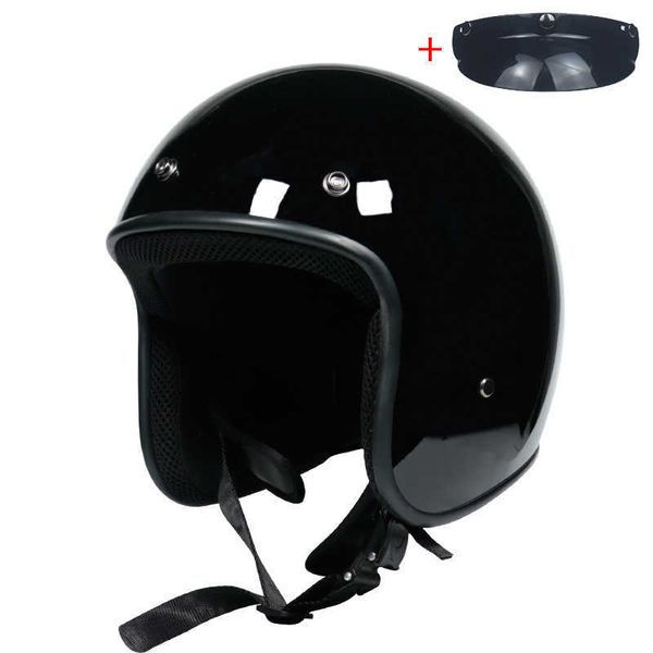 Bisiklet kaskları retro motosiklet kaskı 3/4 açık yüz kapakete vintage casco moto motosiklet jet pilot casque l221014