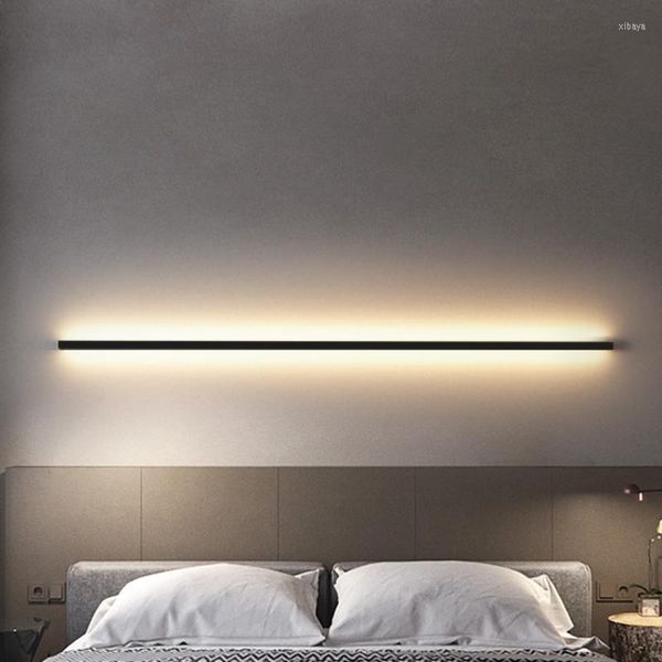 Duvar lambası Modern 60/80/100/120cm LED Işıklar Karartma Anahtarı Yatak Odası Başucu Acces Siyah Altın Beyaz Metal Salonu Koridor Banyo