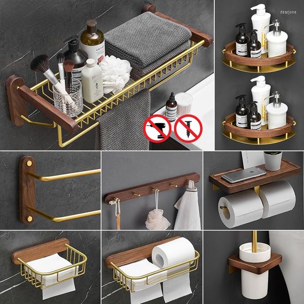 Set di accessori per il bagno Set di ferramenta per il bagno in legno di rame Set di accessori per portasciugamani Portarotolo Bar Hook Accessori ML1175