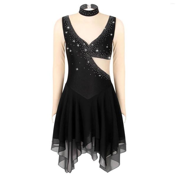 Vestido de dança de Stage Wear Ballet Leotard para mulheres para mulheres líricas de roupas líricas ginástica Figura Figura de patinação de gelo