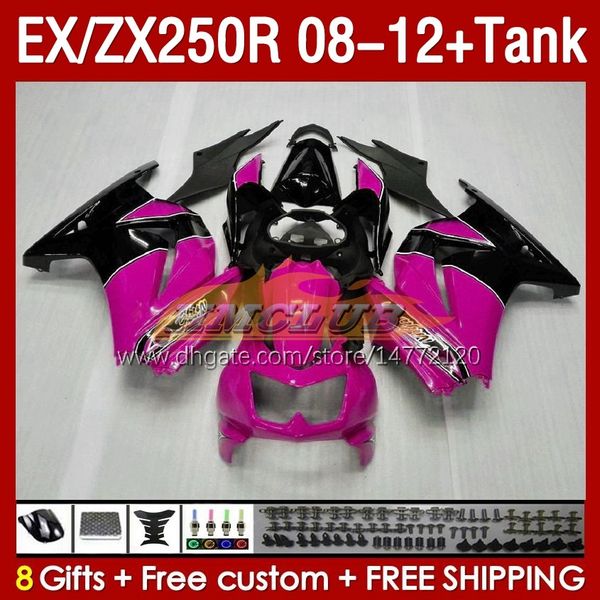 FATINGS DE INJEￇￃO DE TANK PARA KAWASAKI NINJA ZX250 EX250 R 2008-2012 163NO.144 EX ZX 250R EX250R ZX250R 2008 2009 2010 2011 2012 2012 ZX-250R 08 09 10 11 12 Faiting Rose Glossy