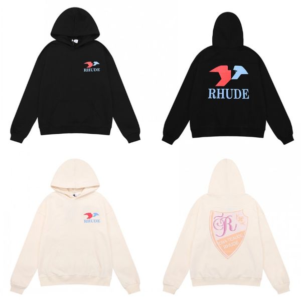 Neue Herren Hoodies Rhude Hooded Männer Frauen Designer Hoodies Mode beliebte Logo-Buchstaben Drucken Pullover Autumn Sweatshirts Größe S-XL