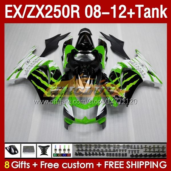 Tank OEM Learings для Kawasaki Ninja ZX-250 ZX250 EX250 R ZX250R 08 09 10 2011 2012 163NO.218 EX ZX 250R EX250R ZX-250R 2008 2009 2010 11 12 12.