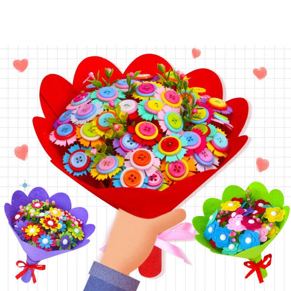 Ghirlande di fiori decorativi Kit di costruzione di bouquet di fiori fai-da-te per bambini e altri regali di compleanno Capodanno Ragazze Donne Madre Fidanzata Arti e mestieri Fiore artificiale