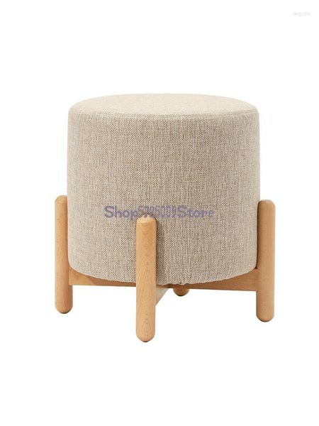 Kleidung Lagerung Kleine Hocker Massivholz Tuch Kunst Runde Haushalt Kinder Sofa Fußhocker Mode Wohnzimmer Niedrigen Kreative sh