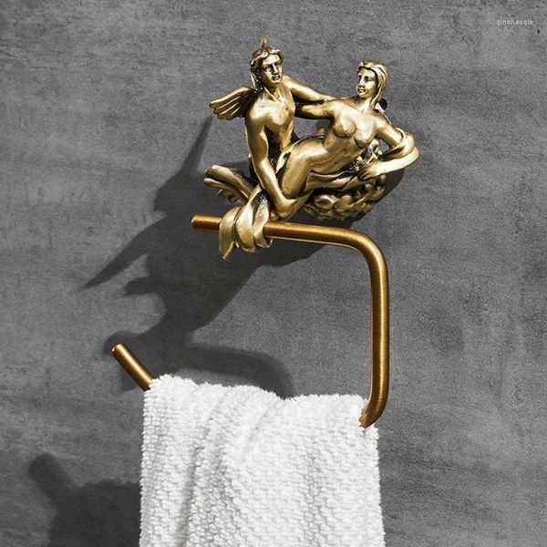 Bad-Zubehör-Set, romantische Serie, Bronze, Badezimmer-Handtuchhalter, Wandmontage, Bürstenring-Zubehör, MB-0816B