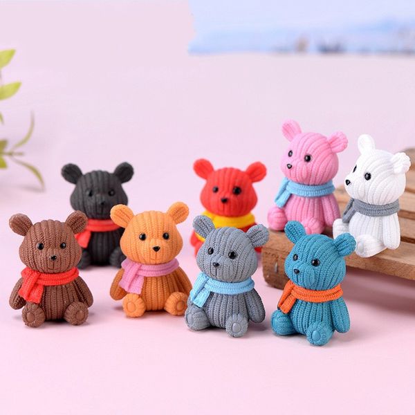 Keepsakes Animali di peluche ripieni accessori per la decorazione della casa per feste Simpatico orso di plastica in miniatura fata di animali da giardino di Pasqua decorazioni DHL